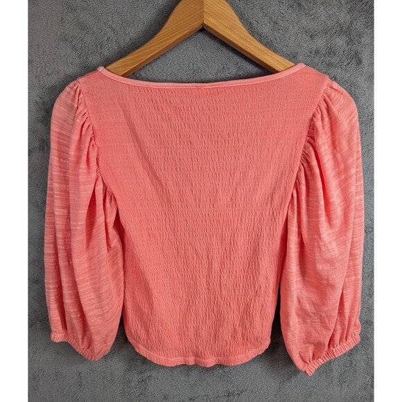 NWT Free People Elise Puff Sleeve Tunic Top Smocked Crop Boho Womens XS - Picture 6 of 11